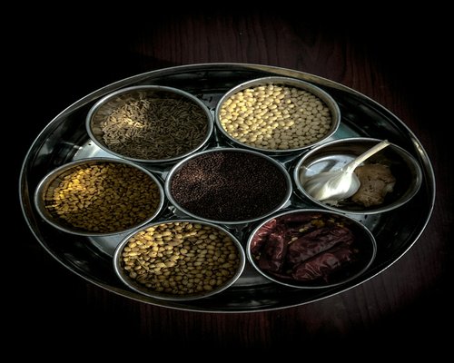 Fresh traditional Indian ingredients and spices